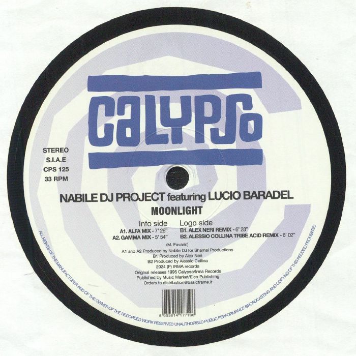 Nabile DJ Project feat. Lucio Baradel - Moonlight (reissue) [Calypso Records]